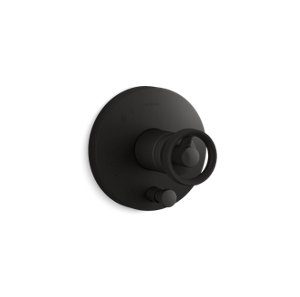 Components® Rite-Temp® shower valve trim with diverter and Industrial handle, valve not included - K-T78016-9-BL