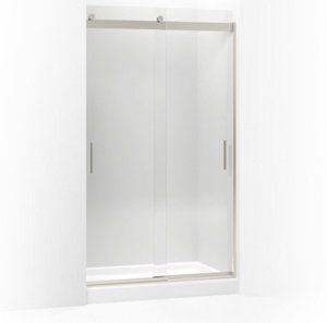 Levity® Sliding shower door, 78" H x 44-5/8 - 47-5/8" W, with 5/16" thick Crystal Clear glass - K-706375-L-NX