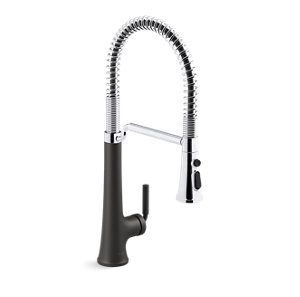 Tone® Semi-professional pull-down kitchen sink faucet with three-function sprayhead - K-23765-CBL