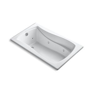 Mariposa® 60" x 36" drop-in whirlpool bath with end drain - K-1239-0