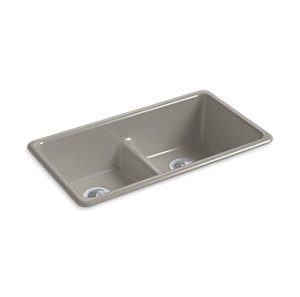 Iron/Tones® 33" x 18-3/4" x 9-5/8" Smart Divide® top-mount/undermount double-equal kitchen sink - K-5312-K4