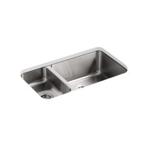Undertone® 31-1/2" x 18" x 9-3/4" undermount high/low double-bowl kitchen sink - K-3174-L-NA
