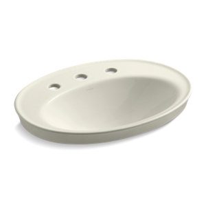 Serif® Drop-in bathroom sink with 8" widespread faucet holes - K-2075-8-96