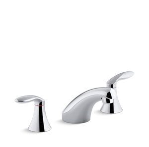 Coralais® Widespread bathroom sink faucet with lever handles, less drain and lift rod - K-15265-4NDRA-CP