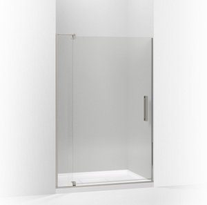 Revel® Pivot shower door, 70" H x 39-1/8 - 44" W, with 5/16" thick Crystal Clear glass - K-707541-L-BNK