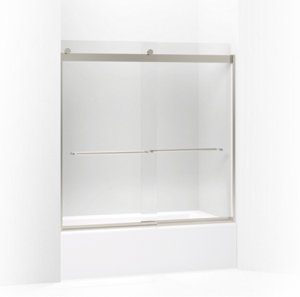 Levity® Sliding bath door, 59-3/4" H x 54 - 57" W, with 1/4" thick Crystal Clear glass - K-706005-L-MX
