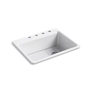 Riverby® 27" top-mount single-bowl kitchen sink - K-8668-4A1-0
