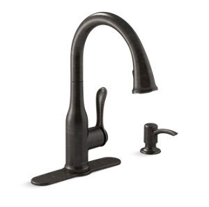 Motif® Pull-down kitchen faucet with soap/lotion dispenser - K-R23863-SD-2BZ