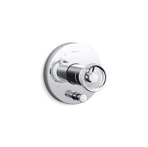Components® Rite-Temp® shower valve trim with diverter and Industrial handle, valve not included - K-T78016-9-CP