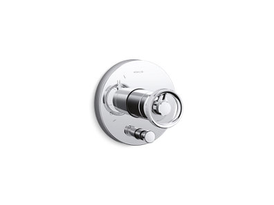 Components® Rite-Temp® shower valve trim with diverter and Industrial handle, valve not included - K-T78016-9-CP