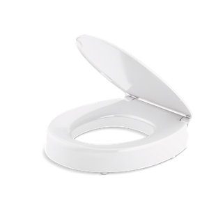 Hyten Elevated Quiet-Close round-front toilet seat - K-25876-0