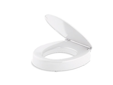 Hyten Elevated Quiet-Close round-front toilet seat - K-25876-0