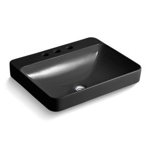Vox® Rectangle Vessel bathroom sink with widespread faucet holes - K-2660-8-7