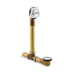 Clearflo 1-1/2" adjustable pop-up drain with above- or through-the-floor installations for 17"-24" deep baths - K-7161-AF-CP