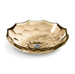 Briolette Vessel faceted glass bathroom sink - K-2373-TG7