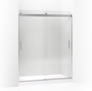 Levity® Sliding shower door, 74" H x 56-5/8 - 59-5/8" W, with 5/16" thick Crystal Clear glass - K-706164-L-SHP