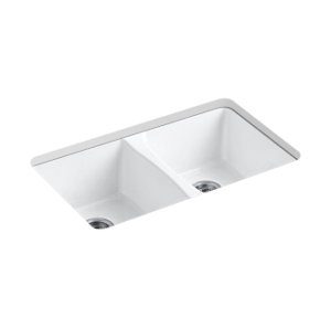 Deerfield® 33" x 22" x 9-5/8" undermount double-equal kitchen sink - K-5873-5U-0