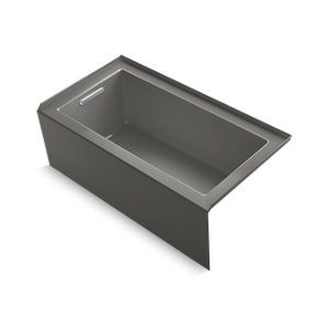 Underscore® Rectangle 60" x 32" alcove bath with integral apron, integral flange and left-hand drain - K-1957-LA-58