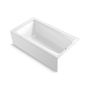 Irvine 60" x 32" alcove bath with integral apron and right drain - K-26068-0