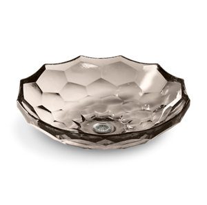 Briolette Vessel faceted glass bathroom sink - K-2373-TG3