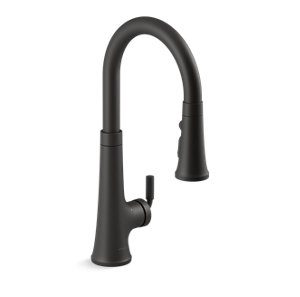 Tone® Touchless pull-down kitchen sink faucet with KOHLER® Konnect and three-function sprayhead - K-23766-WB-BL