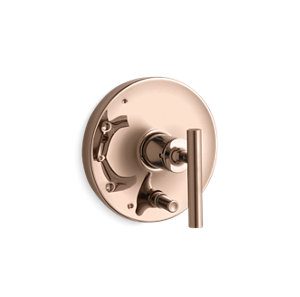 Purist® Rite-Temp® valve trim with push-button diverter and lever handle - K-T14501-4-RGD