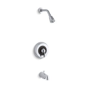 Triton® Rite-Temp® bath and shower valve trim with lever handle, NPT spout and 2.5 gpm showerhead - K-TS6908-4A-CP