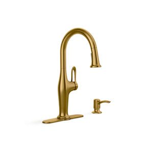 Hamelin Pull-down kitchen sink faucet with soap/lotion dispenser - K-R33446-SD-2MB