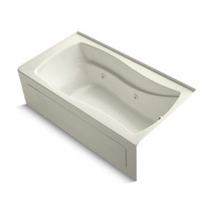 Mariposa® 66" x 36" alcove whirlpool with integral apron, integral flange and right-hand drain - K-1224-RA-96