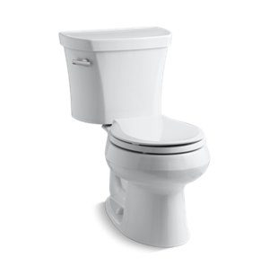 Wellworth® Two-piece round-front 1.28 gpf toilet with insulated tank and 14" rough-in - K-3947-U-0