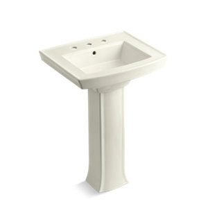 Archer® Pedestal bathroom sink with 8" widespread faucet holes - K-2359-8-96