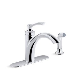 Linwood® 2- or 4-hole kitchen faucet with sidespray - K-R29669-CP