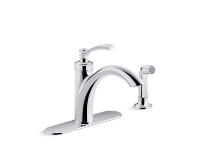 Linwood® 2- or 4-hole kitchen faucet with sidespray - K-R29669-CP