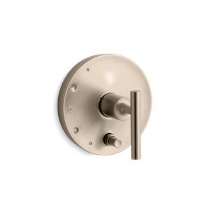 Purist® Rite-Temp® valve trim with push-button diverter and lever handle - K-T14501-4-BV