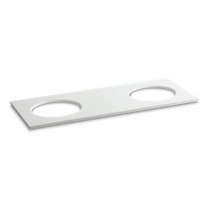 Solid/Expressions® 61" vanity top with double Verticyl® oval cutout - K-5433-S33
