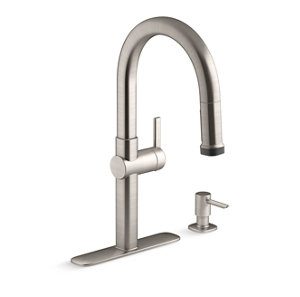 Rune Pull-down kitchen faucet with soap/lotion dispenser - K-R22153-SD-VS