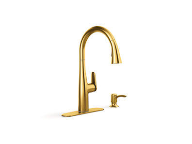 Easmor Pull-down kitchen sink faucet with soap/lotion dispenser - K-R30573-SD-2MB