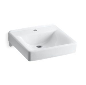 Soho® 20" x 18" wall-mount/concealed arm carrier bathroom sink with single faucet hole - K-2084-N-0