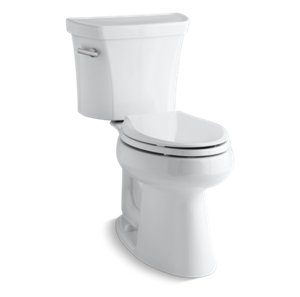 Highline® Comfort Height® Two-piece elongated 1.28 gpf chair height toilet with tank cover locks, insulated tank and 10" rough-in - K-3889-UT-0