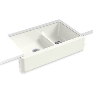 Whitehaven® Smart Divide® 35-3/4" undermount double-bowl farmhouse kitchen sink - K-6427-NY
