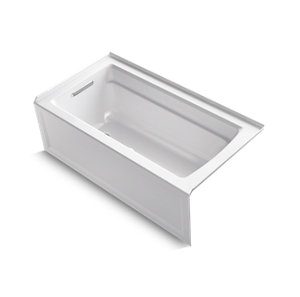 Archer® 60" x 32" alcove bath with integral apron, integral flange and left-hand drain - K-1123-LA-0