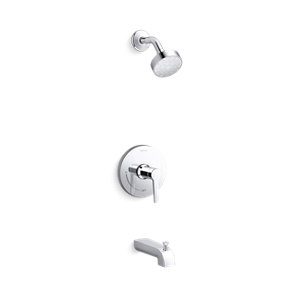 Pitch® Rite-Temp® bath and shower trim with 1.75 gpm showerhead - K-TS97074-4G-CP