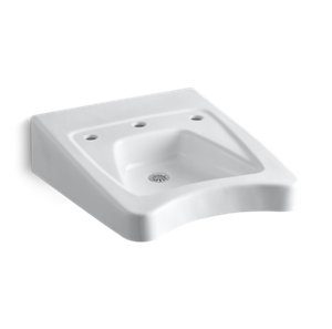 Morningside 20" x 27" mount/concealed arm carrier wheelchair bathroom sink with 11-1/2" centers faucet holes - K-12634-0