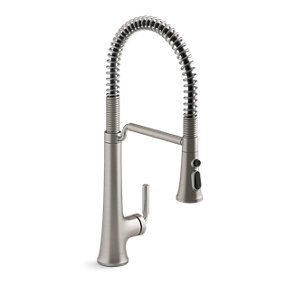 Tone® Semi-professional pull-down kitchen sink faucet with three-function sprayhead - K-23765-VS