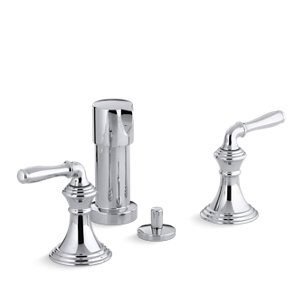 Devonshire® Vertical spray bidet faucet with lever handles - K-412-4-CP