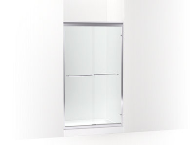 Fluence® 40" - 43" W x 70-1/32" H sliding shower door with 1/4" thick Crystal Clear glass - K-702213-6L-SHP