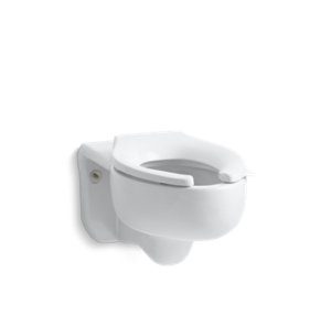 Stratton Water-Guard® Wall-mount 3.5 gpf flushometer valve elongated blow-out toilet bowl with top inlet, requires seat - K-4450-C-0