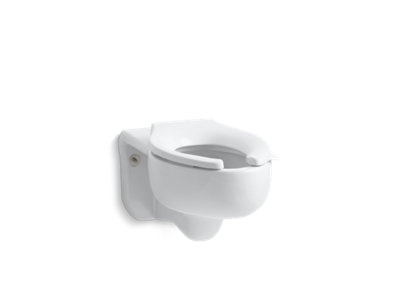 Stratton Water-Guard® Wall-mount 3.5 gpf flushometer valve elongated blow-out toilet bowl with top inlet, requires seat - K-4450-C-0