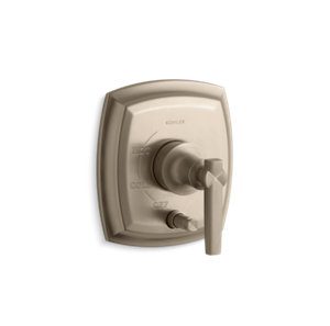 Margaux® Rite-Temp® pressure-balancing valve trim with push-button diverter and lever handles, valve not included - K-T98759-4-BV