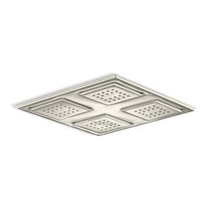 WaterTile® Rain Overhead shower panel with four 22-nozzle sprayheads - K-98740-SN